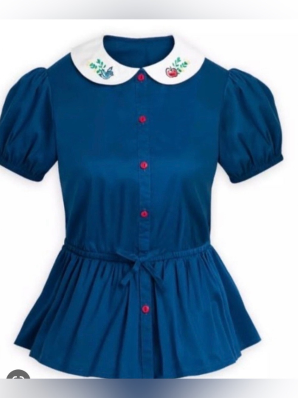 Disney The Dress Shop Snow White Peplum Blouse Peter Pan Collar M
